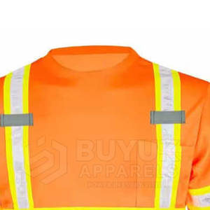 Camisa de Trabajo de Alta Visibilidad de Manga Corta, Transpirable, para Uso Industrial, Camisa Reflectante de Alta Visibilidad de Manga Corta - Product Image 6