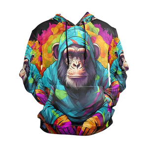 Sweat à capuche coloré pour homme, coupe classique, imprimé, en polyester, décontracté, streetwear d'automne, tricoté, avec sublimation - Product Image 4