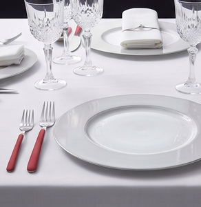 Ensemble de couverts à poignée rouge de qualité supérieure avec des couverts durables à tête finie argentée, parfaits pour les repas modernes et un usage quotidien - Product Image 4