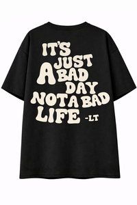 T-shirt col rond imprimé Optimisme en coton délavé, coupe oversize à épaules tombantes, respirant et à séchage rapide - Product Image 3