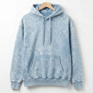 Sweat à capuche polaire respirant pour homme, coupe régulière, 450 GSM, délavé à l'acide et à la pierre, style streetwear, couleur unie, vintage, 100% coton, personnalisé pour l'hiver - Product Image 2