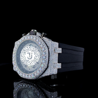 Montre de luxe automatique mécanique en acier inoxydable de qualité export, sportive, avec cadran en diamant, verre saphir et mouvement ETA VVS Moissanite