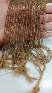 Cuentas de Topacio Marrón Natural en Forma de Rondelle, Lisas, de 3-4 mm, Vendidas por Hilo de 13 Pulgadas - Product Image 3