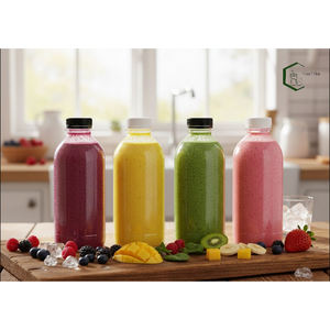 1000ml PET Plastic Belly <b>Bottle</b> 38mm Wide Neck OEM Juice <b>Smoothie</b> Fruit Tea Beverage Packaging Screw Cap Sealing Vietnam Factory - Product Image 2