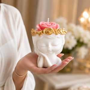 Handmade Soy Wax Customized Shape Scented <b>Candle</b> with 20-40 Hours Burning Time Romantic Floral Design Home Decor Wedding <b>Gift</b> - Product Image 2