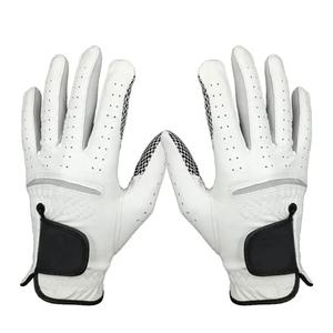 Gants de golf pour hommes en maille à motifs antidérapants, écologiques, non toxiques, best-sellers 2022, cuir de haute qualité, blanc et noir, nouveau design - Product Image 2