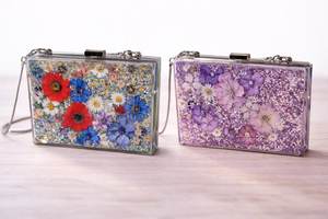 Resin Clutch <b>Bag</b> | Floral Evening <b>Bag</b> | Wedding Guest <b>Bag</b> | Glitter Clutch | Party Handbag | Statement <b>Bag</b> - Product Image 4