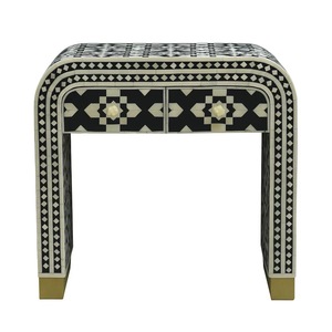 Mesa con Incrustaciones de Hueso de ILAHI, Diseño Moderno con Detalles de Ágata, Almacenamiento Portátil, Muebles para el Hogar - Product Image 6