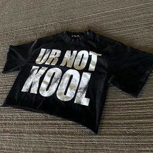 T-shirt Homme Oversize en Coton Imprimé Luxe Streetwear Graphique Lourd Personnalisé avec Logo - Product Image 2