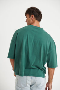 Vente en gros – Nouveauté : T-shirt décontracté pour homme, coupe ample et oversize, épaules tombantes, grandes tailles, 100 % coton pur tricoté, respirant et écologique - Product Image 2