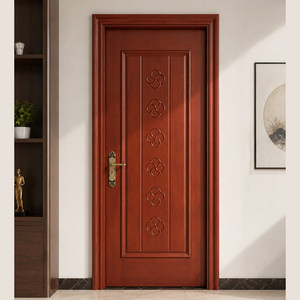 Puerta Interior de Madera Sólida Golden Aero GA-12L, Diseño Moderno con Ranura Floral, Borde Curvo, Superficie Acabada para Villa, Apartamento, Dormitorio - Product Image 4