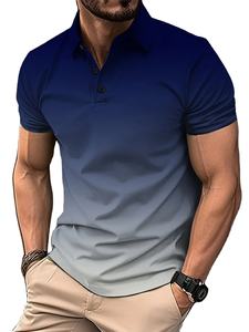 Comprar impresión personalizada para hombre Polo Camiseta de manga corta de moda para los hombres de color sólido Casual Polo ropa de verano de moda de los hombres ropa - Product Image 3