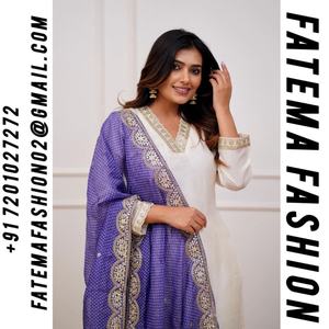 Diwali Special Latest Designer Silk Chanderi Hand Embroidered <b>Kurtis</b> for Women in India Ethnic Women Clothing by Fatema Fashion - Product Image 2