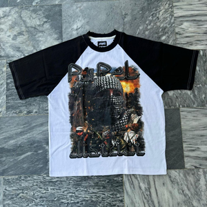 Camiseta Gráfica Vintage Oversize de Manga Raglán Americana para Hombre, Estilo Boxy Corto, 100% Algodón Pesado con Estampado Serigrafiado - Product Image 5