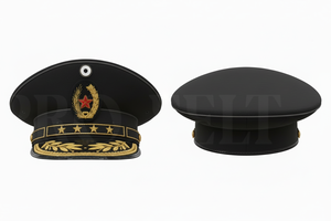 Hot Selling Customized Hand Embroidery Brim Headwear Trendy Solid Plain Color Formal Dress Uniform General Peak <b>Hats</b> For Unisex - Product Image 2