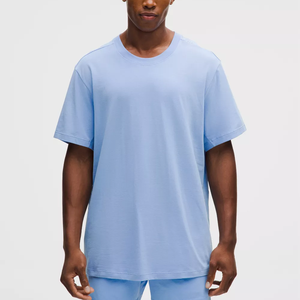 Camiseta de Manga Corta para Hombre, Verano, 100% Algodón, Transpirable, Bordada, Cuello Redondo, Casual, Marca de Lujo, Corte Regular, Talla Grande, 180 Gramos - Product Image 3