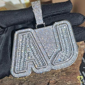 Custom " PETTY " <b>Name</b> Pendant Moissanite Diamond Hip Hop Necklace Iced Out Cuban Link <b>Chain</b> Jewelry - Product Image 6