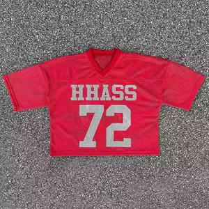 Camiseta de Fútbol Personalizada para Hombre, 100% Poliéster, Cuello en V, Talla Grande, Secado Rápido, Manga Corta, Estilo Cuadrado, Impresión Sublimada - Product Image 1