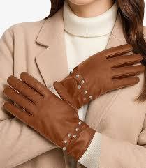 ถุงมือหนังผู้หญิง ถุงมือหนังสำหรับใส่กับชุดเดรส ถุงมือฤดูหนาวสำหรับผู้หญิง ถุงมือบุขนแกะอุ่นๆ แบบสัมผัสหน้าจอได้ - Product Image 2