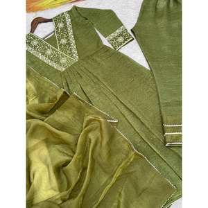 ชุด Anarkali ที่สวยงามพร้อมชุด Dupatta สำหรับงานปาร์ตี้สวมใส่ตามภูมิภาคแบบดั้งเดิม - Product Image 5