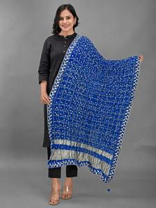 Indian Art Silk Bandhani Chex Dupatta - Product Image 2