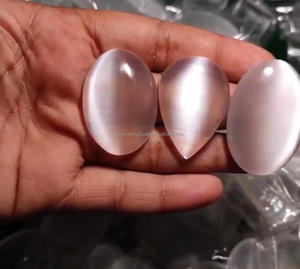 Sélénite naturelle, pierre précieuse en vrac, cabochon poli, formes variées, toutes tailles, certifiée par un tiers, sans traitement, pour pendentif de bijoux - Product Image 2