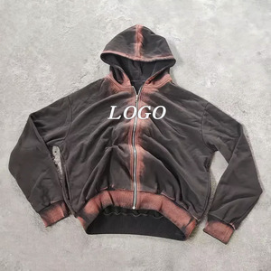 Custom Gradient Color Hooded Tracksuit Set Full Length Zipper Fly Side Pockets 100% Polyester Streetwear Casual Wear - Product Image 5