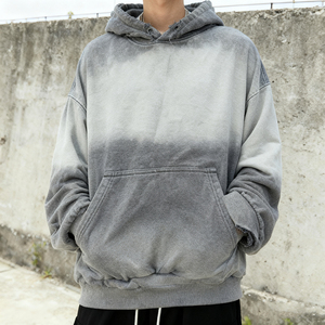 Sudadera con capucha de forro polar extragrande personalizada de peso pesado unisex, estilo vintage con lavado ácido, bolsillo desgastado, ropa urbana - Product Image 2