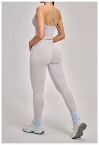 Highly Professional Women,s Slim Fit Workout Sportswear 2-Piece Set Includes High Waist Leggie Bra <b>Plus</b> <b>Size</b> Crystal Stitch - Product Image 5