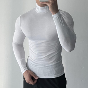 Camiseta ajustada para hombre, camiseta clásica de manga corta con cuello redondo, camiseta informal de algodón elástico, apariencia moderna y ajustada, tela suave y cómoda - Product Image 4