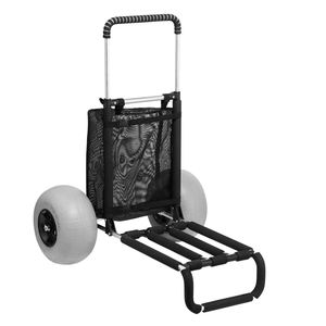 Carrello da Spiaggia Pieghevole 76 cm x 39 cm con Ruote Gonfiabili da 12 Pollici, Capacità 75 kg, Ruote Grandi per Campeggio - Product Image 1