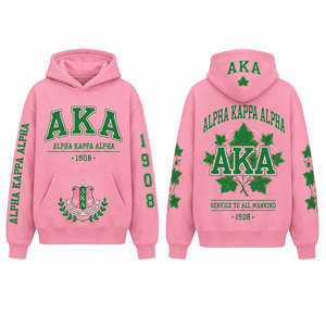 Sudadera con Capucha AKA Sorority Rosa y Verde, Ropa Linda con Estilo Griego, Estilo de Hermandad - Product Image 4