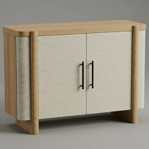 Aparador Moderno de 2 Puertas de Madera Maciza de Roble para Sala de Estar - Almacenamiento Resistente al Agua y Ecológico - Product Image 1