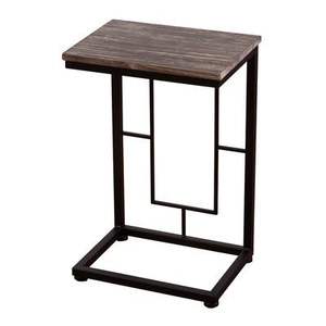 Mesa Auxiliar de Hierro con Tapa de Madera, Superficie Amplia y Estructura Resistente, Ideal para Áreas de Estancia Concurridas - Product Image 6