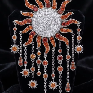Sunburst Pendant Bag Charm <b>Silver</b> Moissanite <b>Handbag</b> Jewelry Celestial Purse Clip Sparkle Keychain Accessory <b>Silver</b> Moissanite - Product Image 1