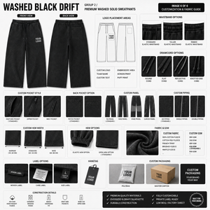 Pantalon de jogging ample pour homme, taille élastique avec cordon de serrage, en molleton de coton délavé, décontracté, avec logo personnalisé, respirant sur la jambe droite - Product Image 6