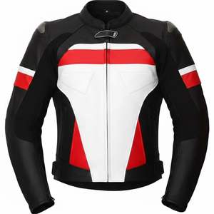 Veste de moto en cuir véritable de nouvelle conception avec logo personnalisé et couleur imprimée, imperméable, respirante, en Cordura, unisexe - Product Image 1