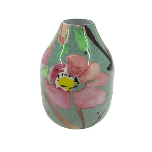 Vase décoratif en fer forgé pour la maison et les mariages, motif floral, couleur verte, fait main, vente en gros - Product Image 1
