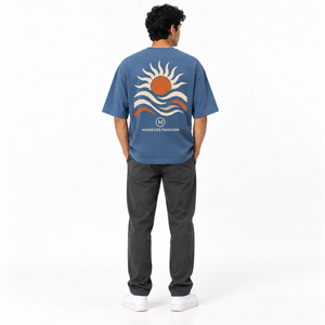 Camiseta de Hombre con Estampado de Corazón Luminoso, Cuello Redondo, Talla Grande, Oferta, Alta Calidad, 160 g/m², 100% Algodón, Impresión Personalizada, Corte Holgado - Product Image 2
