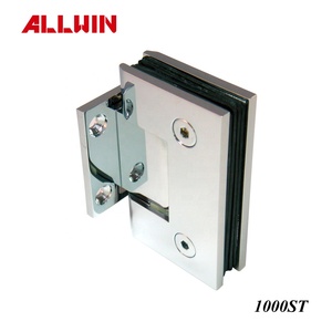 <b>Brushed</b> Nickel Modern Design Offset Back <b>Plate</b> Shower Glass Door Hinge Brass Material - Product Image 6