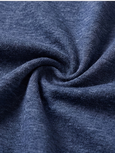 Men's V-Neck Short Sleeve Knitted Jersey T-Shirt 100% Cotton Solid Color Contrast Trim Slim Fit Casual Blue Summer 200 Grams - Product Image 6