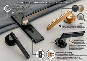 Modern <b>Door</b> Handles Minimalist Design Black Gold Finish Easy Installation Interior Hardware Home Office Ambidextrous Use Villa - Product Image 1