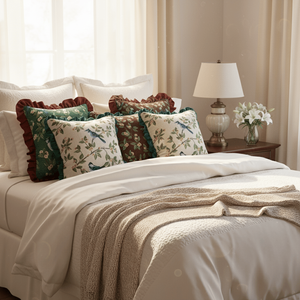 SOGA 6-Piece Enchanted <b>Garden</b> Floral Emerald Avian Oasis Christmas Holiday Pillowcase Set 45cm <b>Cushion</b> <b>Covers</b> - Product Image 5