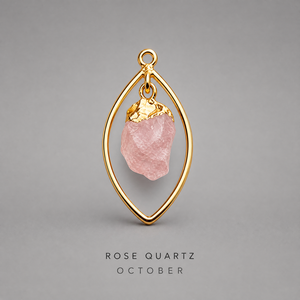 Colgante de Cuarzo Rosa en Bruto (Piedra de Nacimiento) de 8-10mm, Plata de Ley, Joyería de Piedras Preciosas en Bruto para Octubre, Regalos al por Mayor para Revendedores - Product Image 1