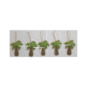 Nuevo exclusivo hecho a mano dorado Zari bordado forma de árbol diseño único adorno colgante para decoración de árbol de Navidad propósito - Product Image 2