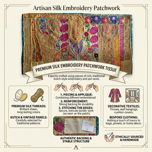 Patchs brodés en soie avec des détails de couture décoratifs et un tissu élégant, idéaux pour les vêtements, les sacs, les vestes et les accessoires. - Product Image 6