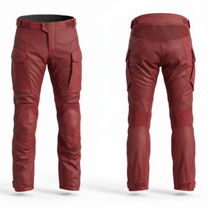 Pantalon de moto en cuir de sécurité pour homme, respirant, avec protections, coupe ajustée, rembourré aux genoux, pour la course moto - Product Image 6