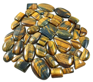 High Quality Customizable Certified <b>Tiger</b> <b>Eye</b> Gemstone Natural Multi Color Cabochon for Jewelry Making Available Mix Sizes - Product Image 1