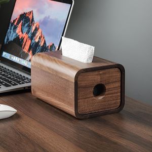 Custom Black Walnut Wood <b>Paper</b> <b>Tissue</b> Box Antique Art-Style Wooden Storage Wabi Sabi Car Home Decoration Fairy Gift Display UO - Product Image 4