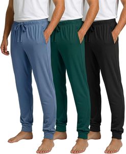 Conjunto de Ropa de Salón Cómoda para Hombre, Ropa de Dormir Informal de Algodón Tejido Premium, Camiseta de Manga Larga Ecológica para Verano - Product Image 1